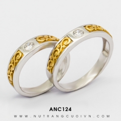 Mua Nhẫn Cưới Vàng Trắng ANC124 tại Anh Phương Jewelry