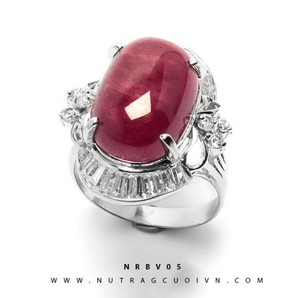 Nhẫn bạc mặt đá Ruby NRBV05