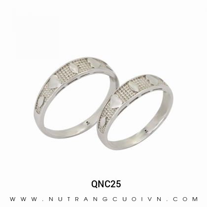 Nhẫn Cưới Vàng Trắng QNC25