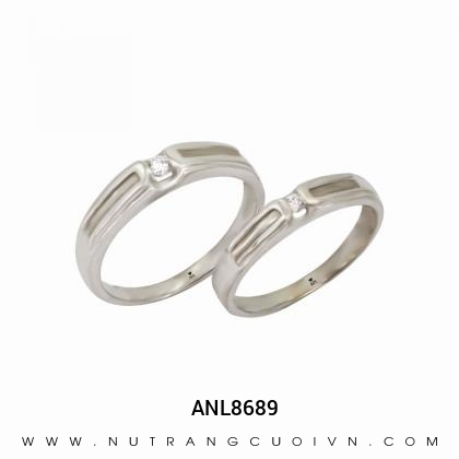 Nhẫn Cưới Vàng Trắng ANL8689