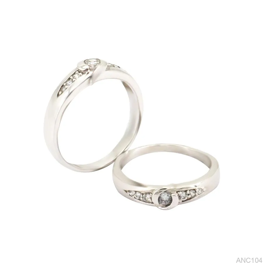 Nhẫn Cưới Vàng Trắng ANC104