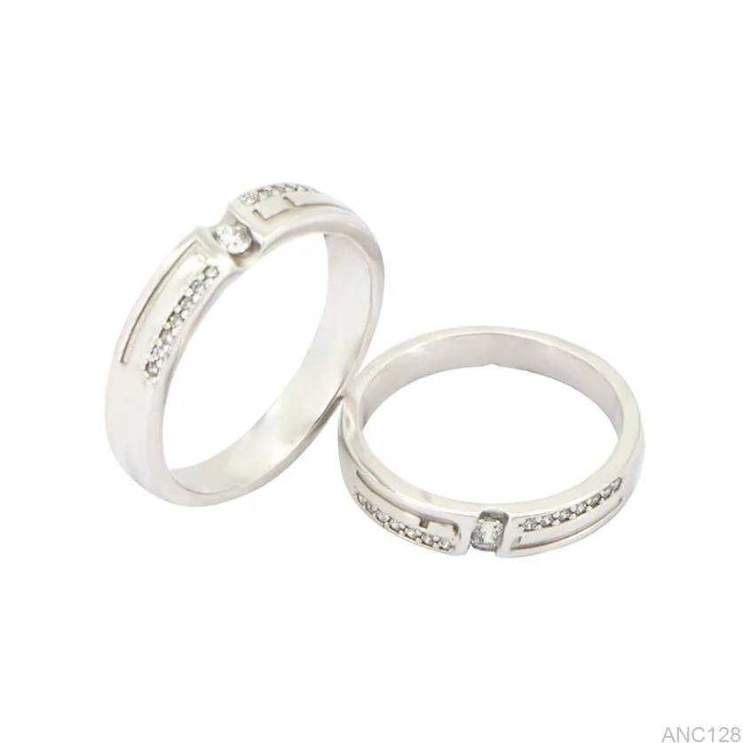Nhẫn Cưới Vàng Trắng ANC128