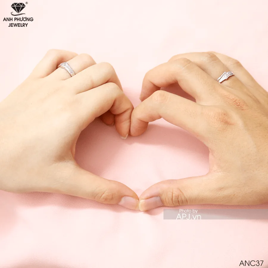 Nhẫn Cưới Vàng Trắng ANC37