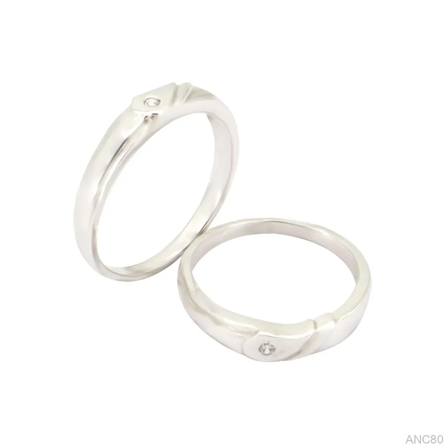 Nhẫn Cưới Vàng Trắng ANC80