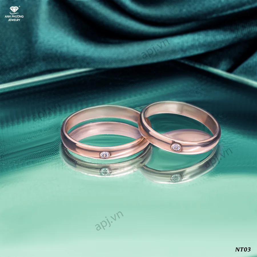 Nhẫn Cưới Vàng Hồng NT03