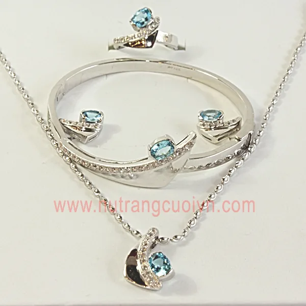 BỘ TRANG SỨC VÀNG TRẮNG ABNL01