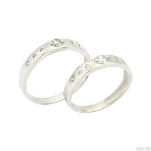 Nhẫn Cưới Vàng Trắng QNC06