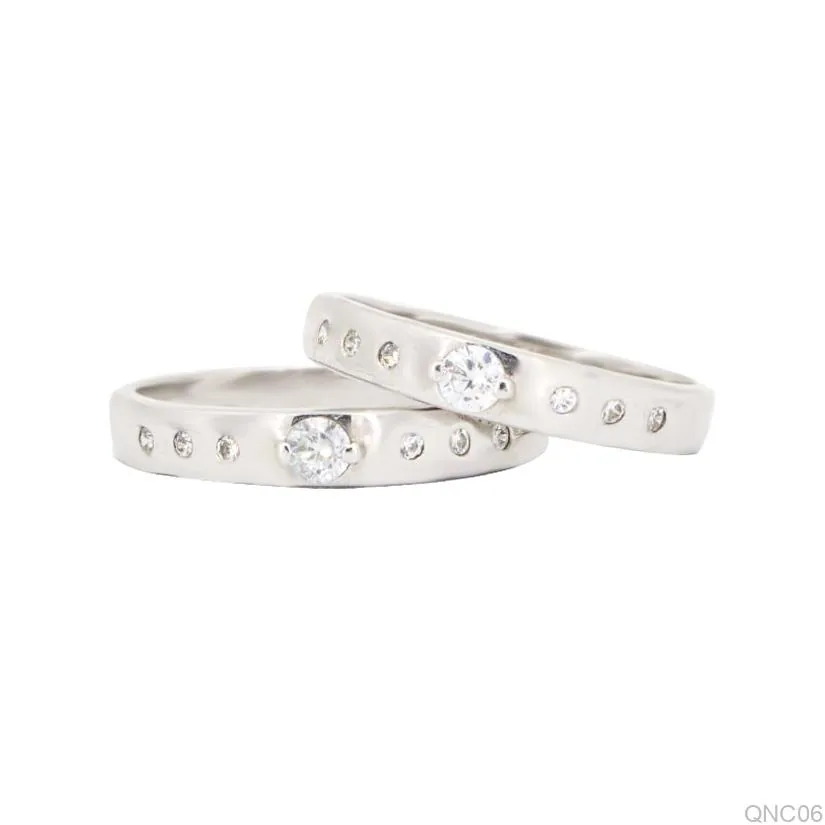 Nhẫn Cưới Vàng Trắng QNC06