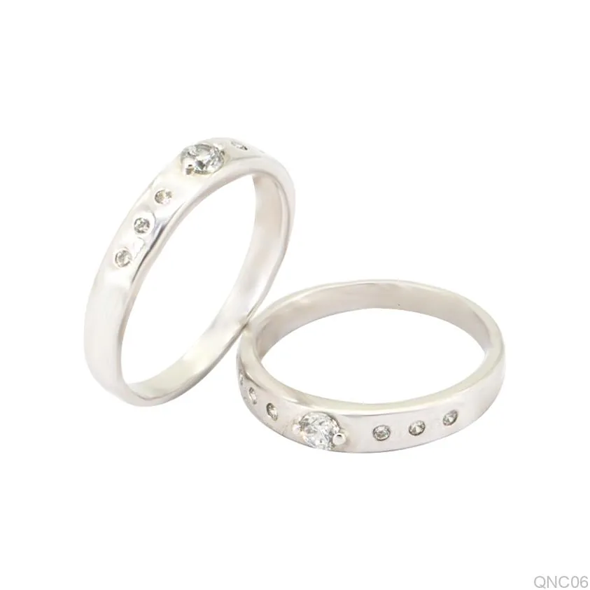 Nhẫn Cưới Vàng Trắng QNC06