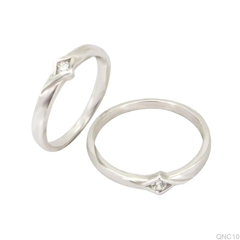 Nhẫn Cưới Vàng Trắng QNC10