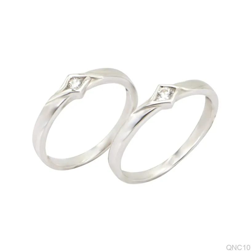 Nhẫn Cưới Vàng Trắng QNC10