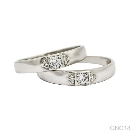 Nhẫn Cưới Vàng Trắng QNC18