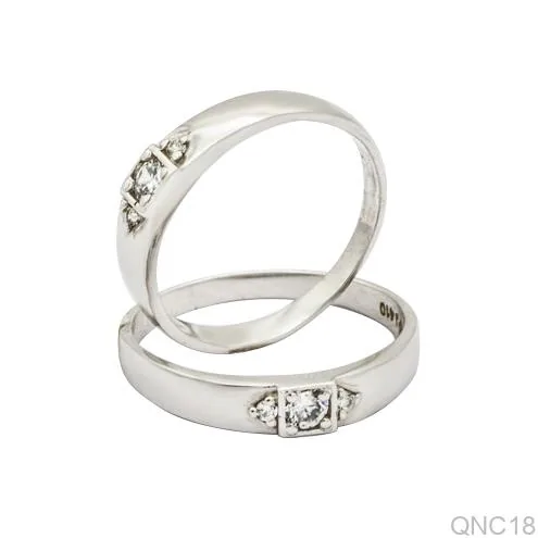 Nhẫn Cưới Vàng Trắng QNC18