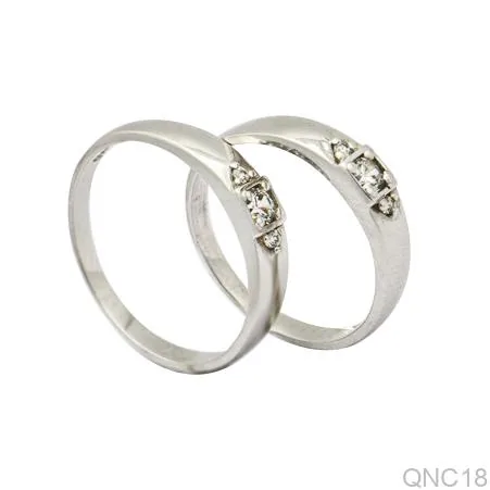 Nhẫn Cưới Vàng Trắng QNC18
