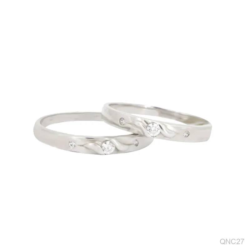 Nhẫn Cưới Vàng Trắng QNC27