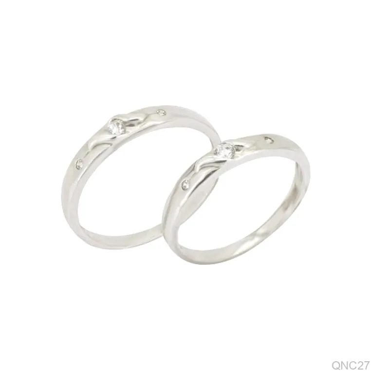 Nhẫn Cưới Vàng Trắng QNC27