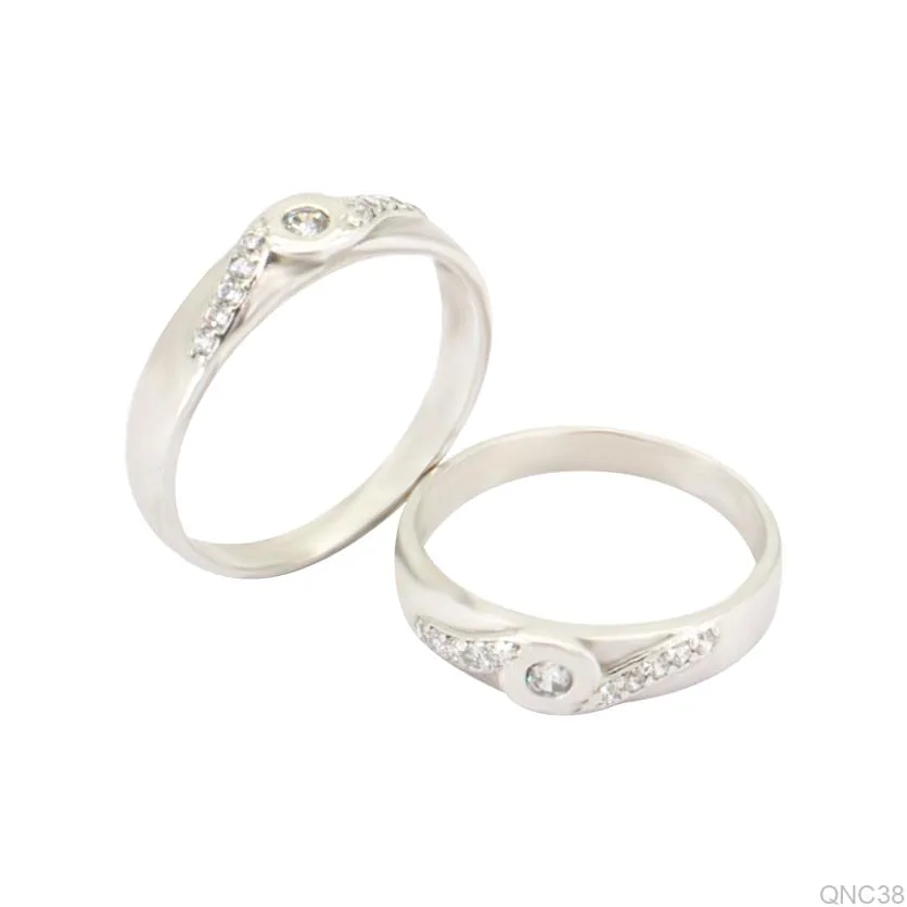 Nhẫn Cưới Vàng Trắng QNC38